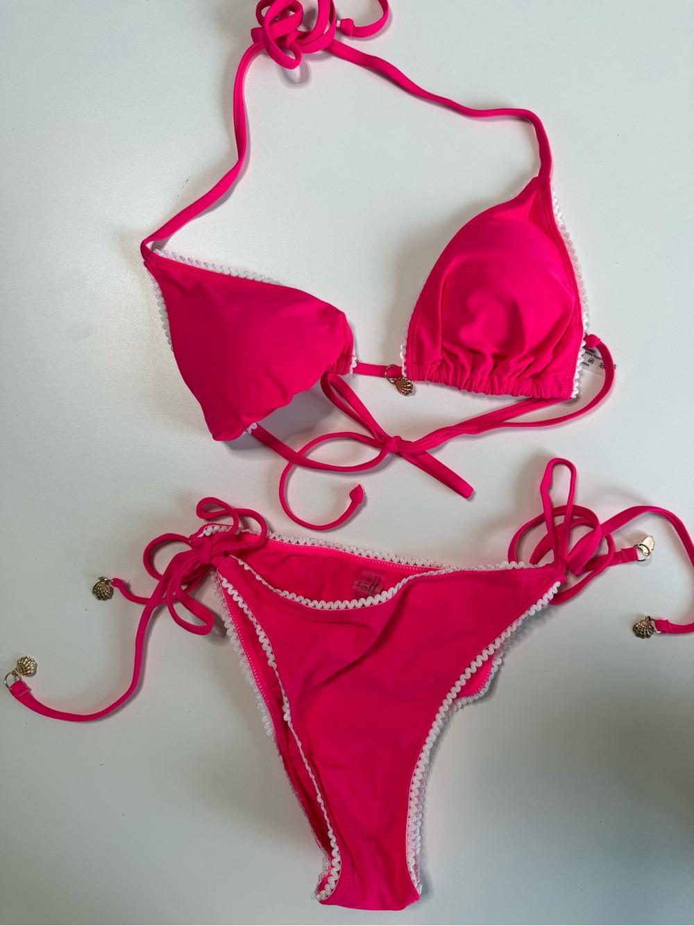 Hot Pink Triangle Bikini Set